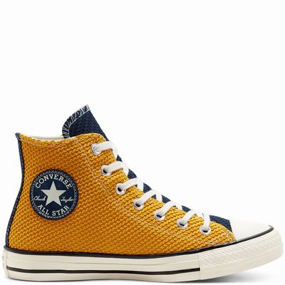 Női Converse Runway Cable Chuck Taylor All Star Magasszárú Cipő CO3981276 Sötét Zöld/Sárga